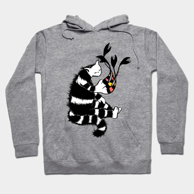 Weird Cat Character With Strange Paw Hoodie by Boriana Giormova